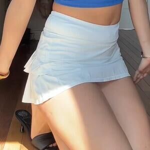 White Mini Tennis Skirt